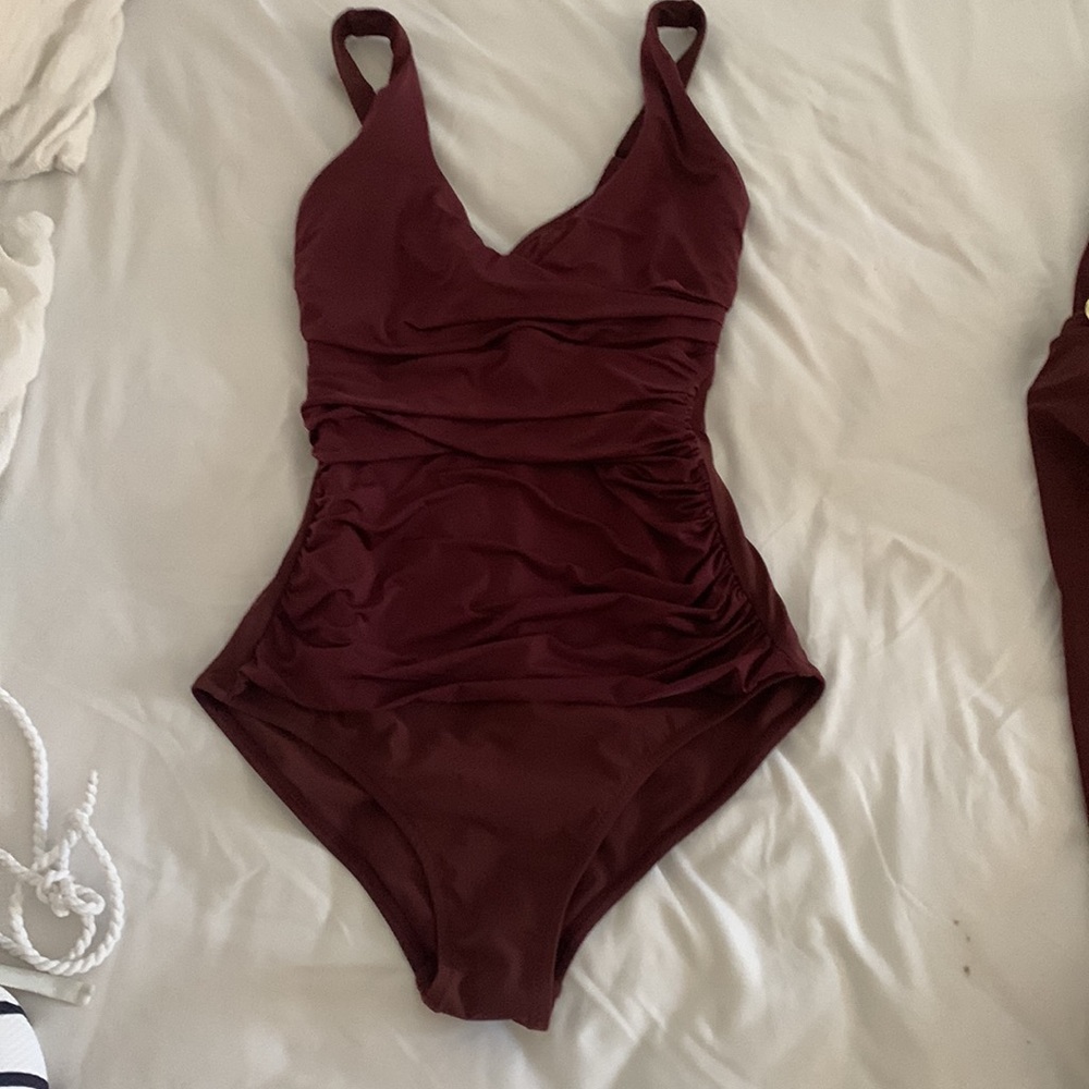 Heidi Klein Rushed one-piece swimsuit gold hardware adjustable thick straps